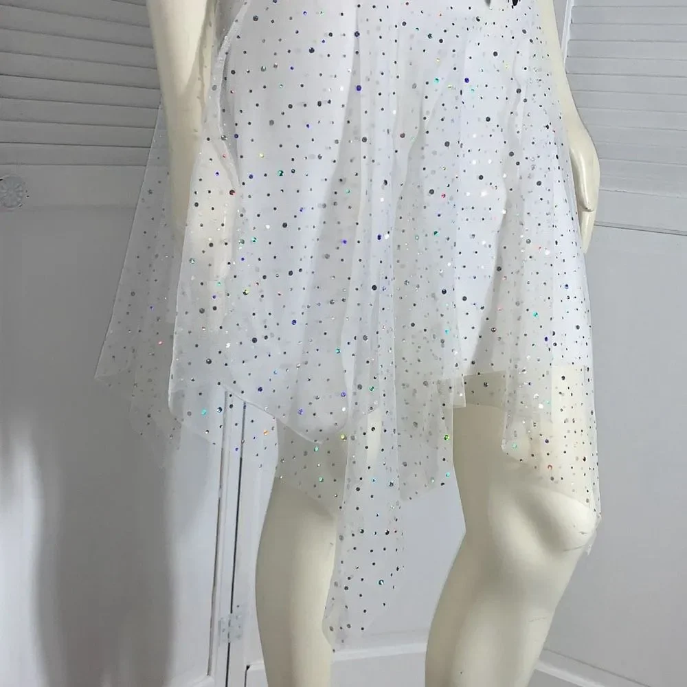 Vintage 90’s‎ Sheer Double Layered Asymmetrical Fairycore Party Dress Size Small